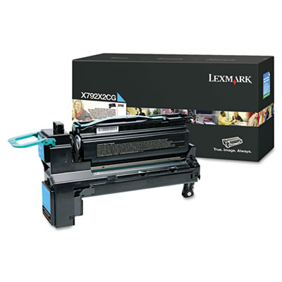 Lexmark Extra High-Yield Toner, 20,000 Page-Yield, Cyan X792X2CG LEXX792X2CG