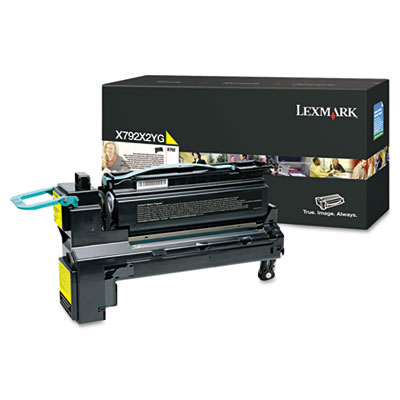 Lexmark Extra High-Yield Toner, 20,000 Page-Yield, Yellow X792X2YG LEXX792X2YG