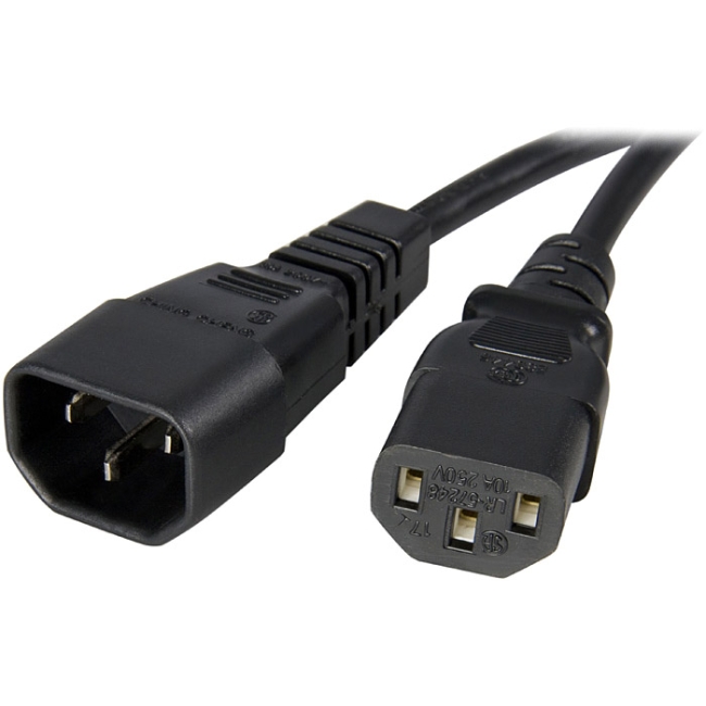 StarTech.com 10 ft 14 AWG Computer Power Cord Extension - C14 to C13 PXT1001410