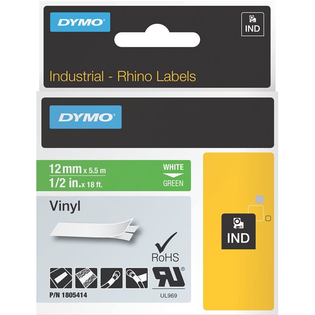 Dymo White 0n Green Color Coded Label 1805414