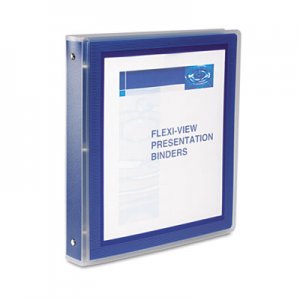 Avery Flexi-View Binder with Round Rings, 3 Rings, 1.5" Capacity, 11 x 8.5, Navy Blue AVE17638 17638