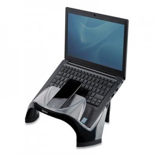 Fellowes Smart Suites Laptop Riser with USB, 13.13" x 10.63" x 7.5", Black/Clear FEL8020201 8020201
