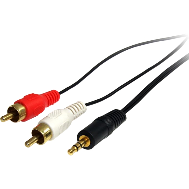 StarTech.com 3 ft Stereo Audio Cable - 3.5mm Male to 2x RCA Male MU3MMRCA