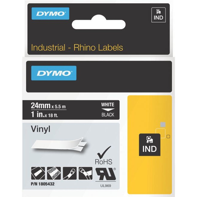 Dymo White on Black Color Coded Label 1805432