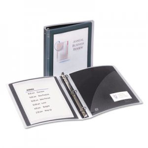 Avery Flexi-View Binder with Round Rings, 3 Rings, 1.5" Capacity, 11 x 8.5, Black AVE17637 17637