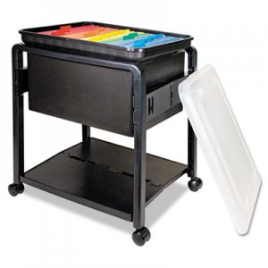 Advantus Folding Mobile File Cart, 14.5w x 18.5d x 21.75h, Clear/Black AVT55758 55758