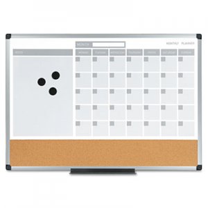 MasterVision 3-in-1 Calendar Planner Dry Erase Board, 24 x 18, Aluminum Frame BVCMB3507186 MB3507186
