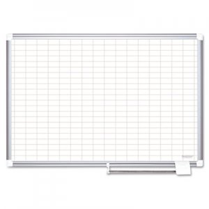 MasterVision Grid Planning Board, 1 x 2 Grid, 72 x 48, White/Silver BVCMA2792830 MA2792830