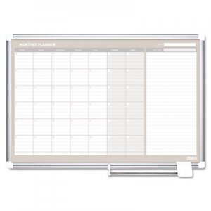 MasterVision Monthly Planner, 48x36, Silver Frame BVCGA0597830 GA0597830
