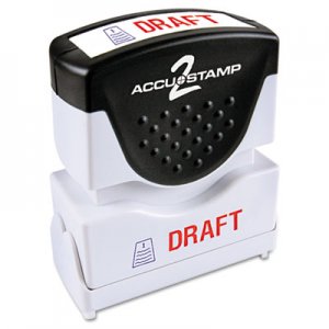 ACCUSTAMP2 Pre-Inked Shutter Stamp with Microban, Red/Blue, DRAFT, 1 5/8 x 1/2 COS035542 035542