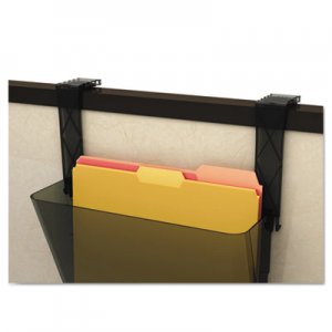 deflecto Two Break-Resistant Plastic Partition Brackets, 2 5/8 - 4 1/8 Wide Walls, Black DEF391404 391404