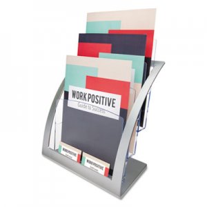 deflecto 3-Tier Literature Holder, Leaflet Size, 11.25w x 6.94d x 13.31h, Silver DEF693745 693745