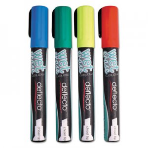 deflecto Wet Erase Markers, Medium Chisel Tip, Assorted Colors, 4/Pack DEFSMA510V4 SMA510-V4