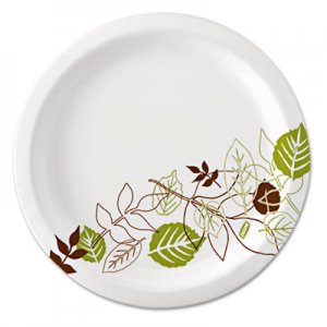 Dixie Pathways Soak-Proof Shield Paper Plates, 8 1/2, Grn/Burg, 125/Pk, 4 Pks/Ct DXEUX9WS UX9WS