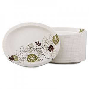 Dixie Ultra Pathways Heavyweight Oval Platters, 8 1/2 x 11, Green/Burgundy, 500/Carton DXESX11PLPATH SX11PLPATH