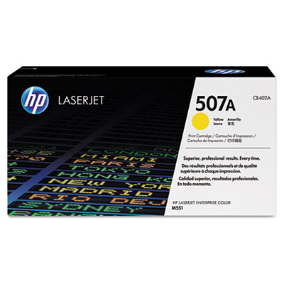 HP 507A, Yellow Original LaserJet Toner Cartridge CE402A HEWCE402A