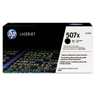 HP 507X, High Yield Black Original LaserJet Toner Cartridge CE400X HEWCE400X