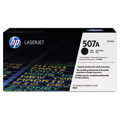 HP 507A, Black Original LaserJet Toner Cartridge CE400A HEWCE400A