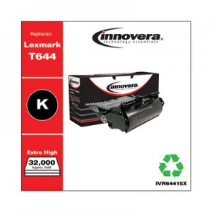Innovera Remanufactured Black Ultra High-Yield Toner, Replacement for Lexmark T644 (64415XA), 32,000 Page-Yield IVR64415X