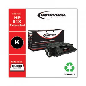 Innovera Remanufactured Black Extended-Yield Toner, Replacement for HP 61X (C8061XJ), 15,000 Page-Yield IVR8061J