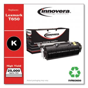 Innovera Remanufactured Black Toner, Replacement for Lexmark T650 (T650H21A), 25,000 Page-Yield IVR83650