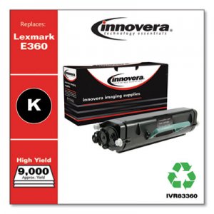 Innovera Remanufactured Black Toner, Replacement for Lexmark E360 (E360H21A), 9,000 Page-Yield IVR83360