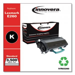 Innovera Remanufactured Black Toner, Replacement for Lexmark E260 (E260A21A), 3,500 Page-Yield IVR83260