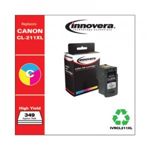 Innovera Remanufactured Tri-Color High-Yield Ink, Replacement for Canon CL-211XL (2975B001), 349 Page-Yield IVRCL211XL