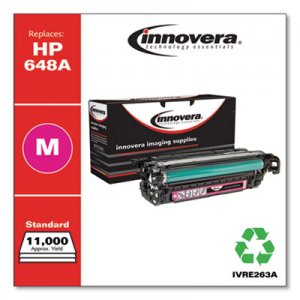 Innovera Remanufactured Magenta Toner, Replacement for HP 648A (CE263A), 11,000 Page-Yield IVRE263A