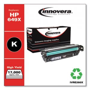 Innovera Remanufactured Black High-Yield Toner, Replacement for HP 649X (CE260X), 17,000 Page-Yield IVRE260X