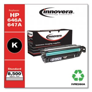 Innovera Remanufactured Black Toner, Replacement for HP 647A (CE260A), 8,500 Page-Yield IVRE260A
