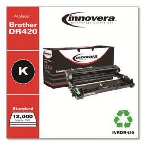 Innovera Remanufactured Black Drum Unit, Replacement for Brother DR420, 12,000 Page-Yield IVRDR420