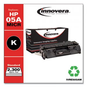 Innovera Remanufactured Black MICR Toner, Replacement for HP 05AM (CE505AM), 2,300 Page-Yield IVRE505AM