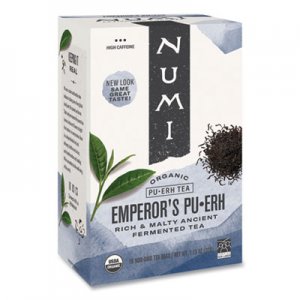 Numi Organic Teas and Teasans, 0.125 oz, Emperor's Puerh, 16/Box NUM10350 10350
