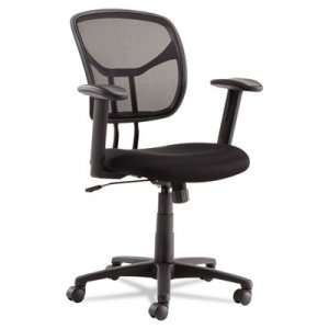 OIF Swivel/Tilt Mesh Task Chair with Adjustable Arms, Supports up to 250 lbs., Black Seat/Black Back, Black Base