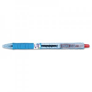 Pilot B2P Bottle-2-Pen Retractable Ballpoint Pen, 1mm, Red Ink, Translucent Blue Barrel, Dozen PIL32802 32802