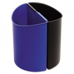 Safco Desk-Side Recycling Receptacle, 7 gal, Black/Blue SAF9928BB 9928BB