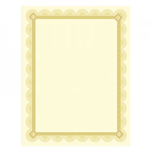 Southworth Premium Certificates, Ivory, Spiro Gold Foil Border, 66 lb, 8.5 x 11, 15/Pack SOUCTP2V CTP2V