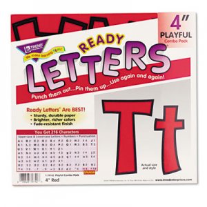 TREND Ready Letters Playful Combo Set, Red, 4"h, 216/Set TEPT79742 T79742
