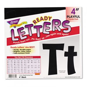 TREND Ready Letters Playful Combo Set, Black, 4"h, 216/Set TEPT79741 T79741