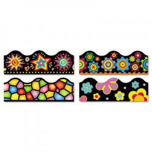 TREND Terrific Trimmers Border, 2 1/4 x 39", Bright On Black, Assorted, 48/Set TEPT92919 T92919