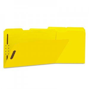 Universal Deluxe Reinforced Top Tab Folders with Two Fasteners, 1/3-Cut Tabs, Legal Size, Yellow, 50/Box UNV13528