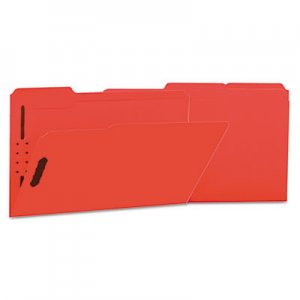 Universal Deluxe Reinforced Top Tab Folders with Two Fasteners, 1/3-Cut Tabs, Legal Size, Red, 50/Box UNV13527