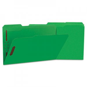 Universal Deluxe Reinforced Top Tab Folders with Two Fasteners, 1/3-Cut Tabs, Legal Size, Green, 50/Box UNV13526