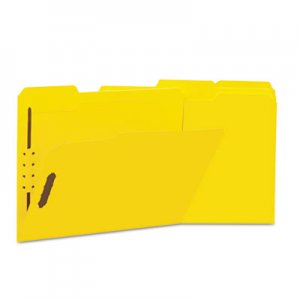 Universal Deluxe Reinforced Top Tab Folders with Two Fasteners, 1/3-Cut Tabs, Letter Size, Yellow, 50/Box UNV13524