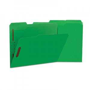 Universal Deluxe Reinforced Top Tab Folders with Two Fasteners, 1/3-Cut Tabs, Letter Size, Green, 50/Box UNV13522