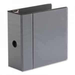 Universal Comfort Grip Deluxe Plus D-Ring View Binder, 5" Capacity, 8-1/2 x 11, Black UNV30755