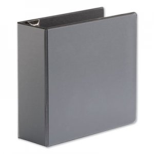 Universal Comfort Grip Deluxe Plus D-Ring View Binder, 4" Capacity, 8-1/2 x 11, Black UNV30753