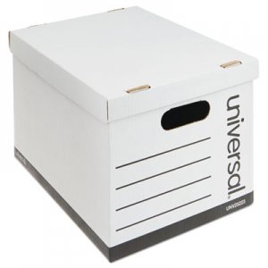 Universal Basic-Duty Economy Record Storage Boxes, Letter/Legal Files, 12" x 15" x 10", White, 10/Carton UNV25223 9523001