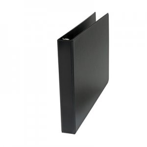 Universal Ledger-Size Round Ring Binder with Label Holder, 3 Rings, 1" Capacity, 11 x 17, Black UNV35419